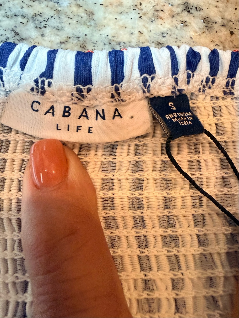 Cabana Life St. Barts Coverluxe Smocked Dress Tassel Hem Off Shoulder Small NWT - Picture 2 of 15